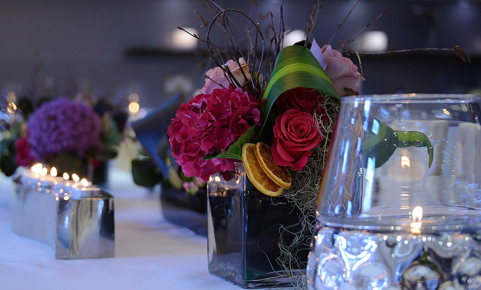 Chefs table flower arrangement